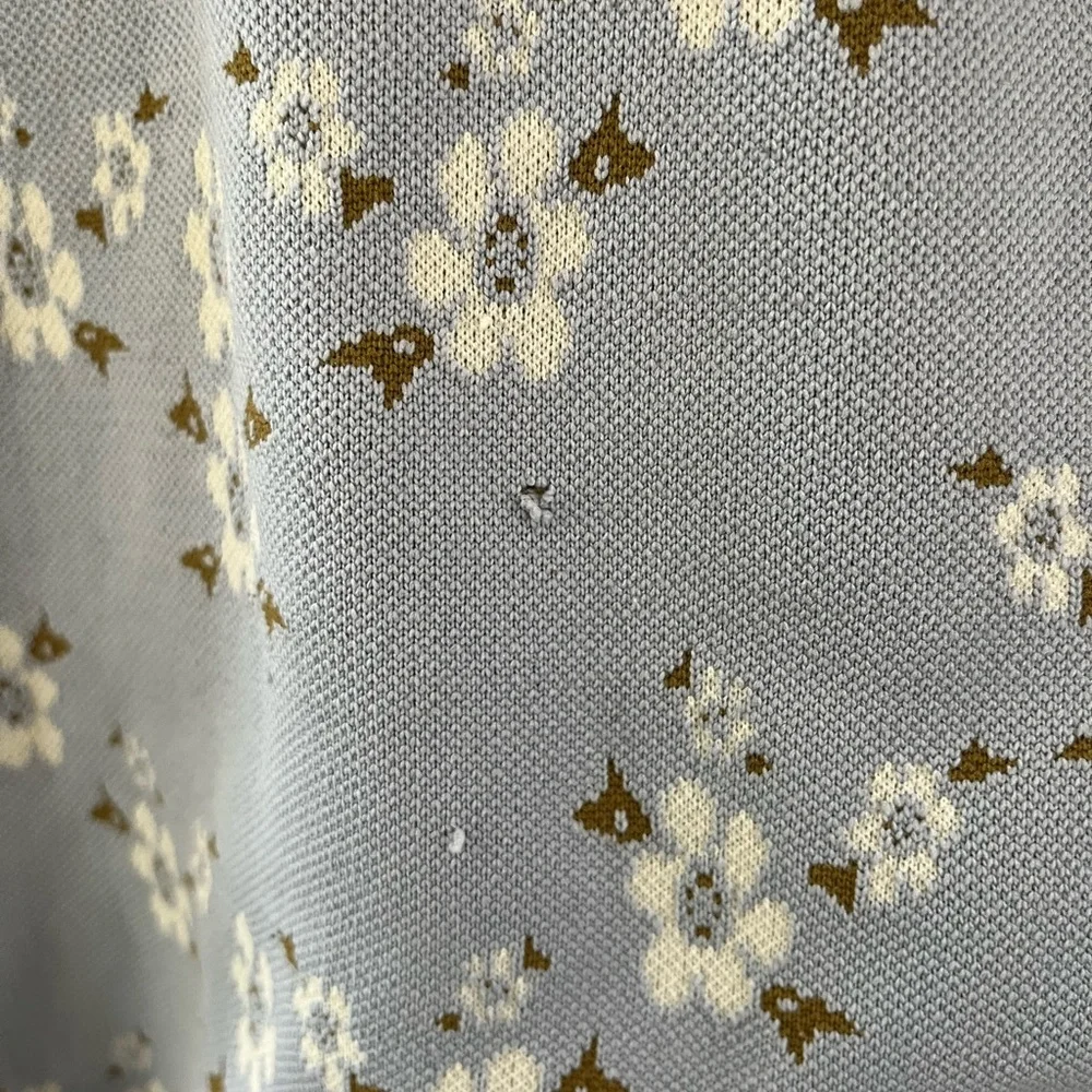 Zara Light Blue Floral Puff Sleeve Blouse